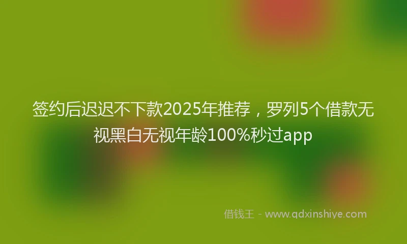 签约后迟迟不下款2025年推荐，罗列5个借款无视黑白无视年龄100%秒过app
