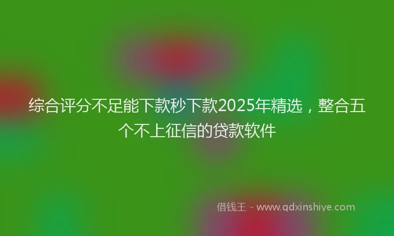 综合评分不足能下款秒下款2025年精选，整合五个不上征信的贷款软件