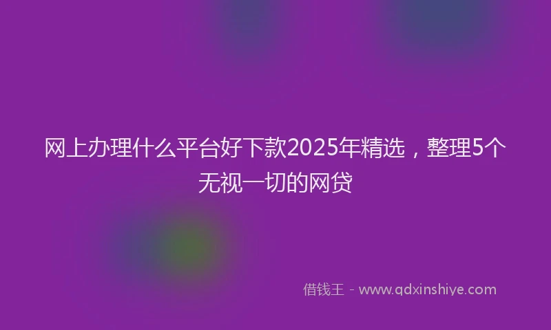 网上办理什么平台好下款2025年精选，整理5个无视一切的网贷