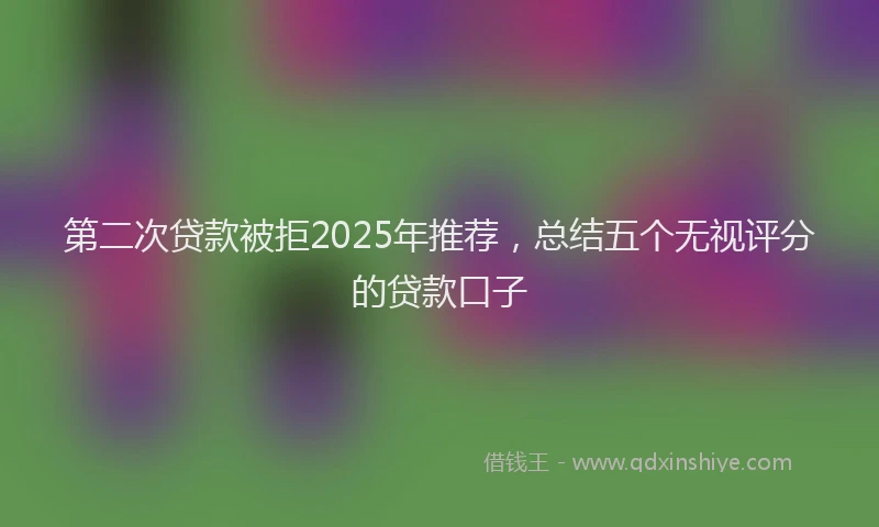 第二次贷款被拒2025年推荐，总结五个无视评分的贷款口子