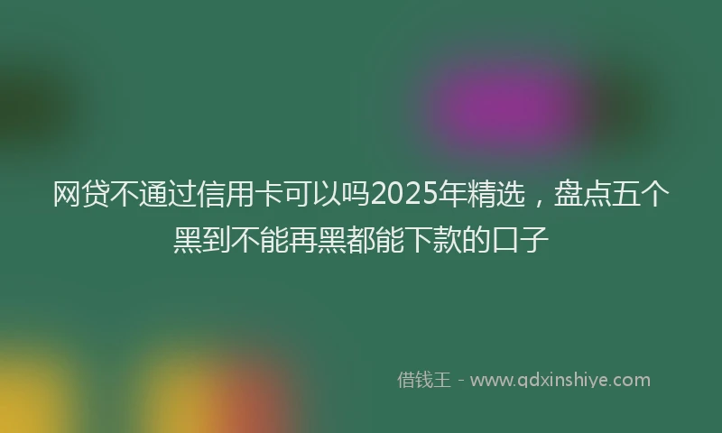 网贷不通过信用卡可以吗2025年精选，盘点五个黑到不能再黑都能下款的口子