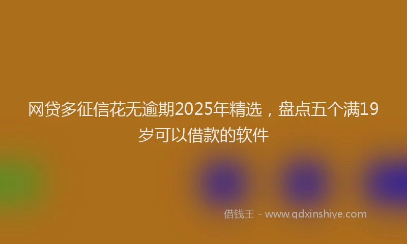 网贷多征信花无逾期2025年精选，盘点五个满19岁可以借款的软件