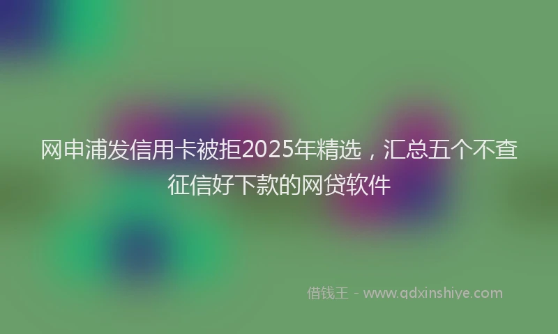 网申浦发信用卡被拒2025年精选，汇总五个不查征信好下款的网贷软件