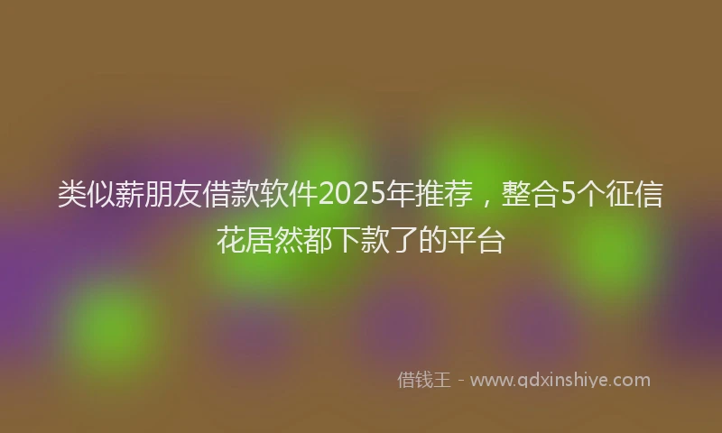 类似薪朋友借款软件2025年推荐，整合5个征信花居然都下款了的平台