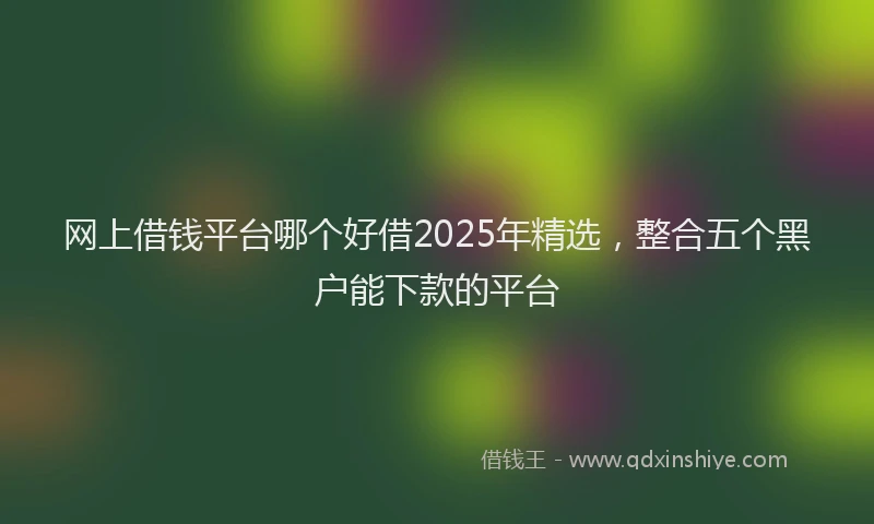 网上借钱平台哪个好借2025年精选，整合五个黑户能下款的平台