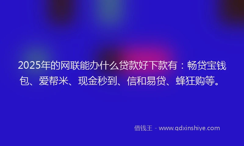 2025年的网联能办什么贷款好下款有：畅贷宝钱包、爱帮米、现金秒到、信和易贷、蜂狂购等。