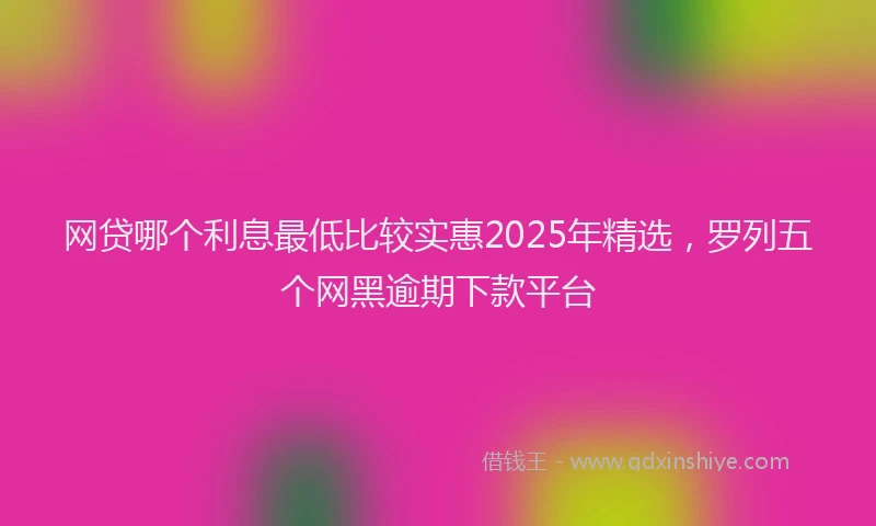 网贷哪个利息最低比较实惠2025年精选，罗列五个网黑逾期下款平台