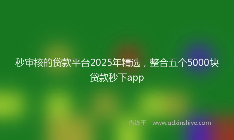 秒审核的贷款平台2025年精选，整合五个5000块贷款秒下app