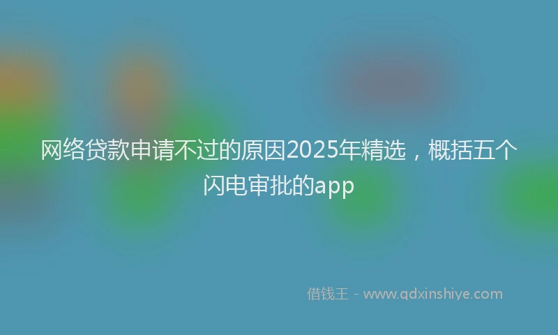 网络贷款申请不过的原因2025年精选，概括五个闪电审批的app
