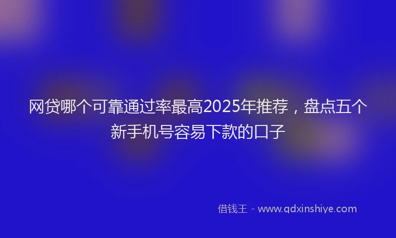 网贷哪个可靠通过率最高2025年推荐，盘点五个新手机号容易下款的口子