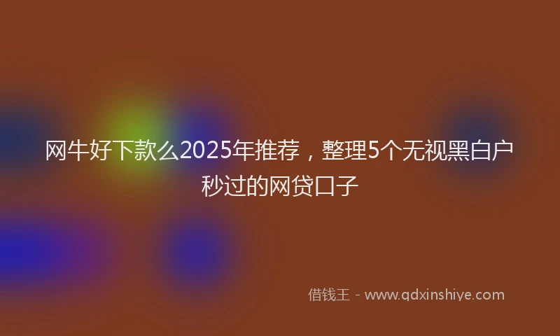 网牛好下款么2025年推荐，整理5个无视黑白户秒过的网贷口子