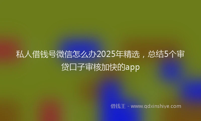 私人借钱号微信怎么办2025年精选，总结5个审贷口子审核加快的app