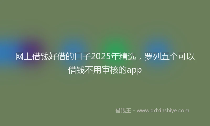 网上借钱好借的口子2025年精选，罗列五个可以借钱不用审核的app
