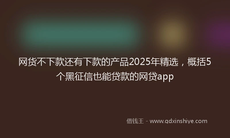 网货不下款还有下款的产品2025年精选，概括5个黑征信也能贷款的网贷app