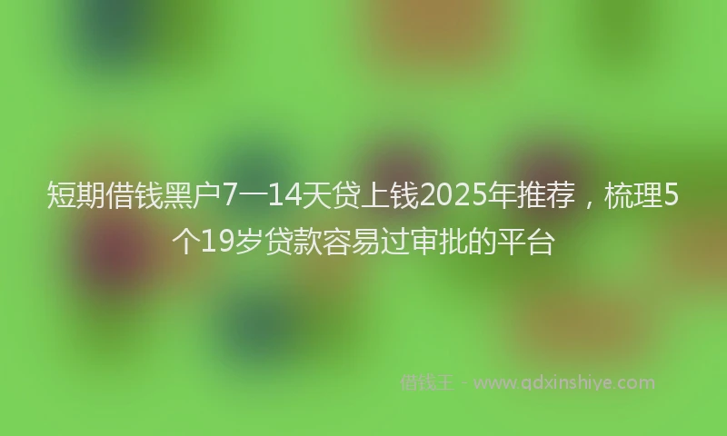 短期借钱黑户7一14天贷上钱2025年推荐，梳理5个19岁贷款容易过审批的平台