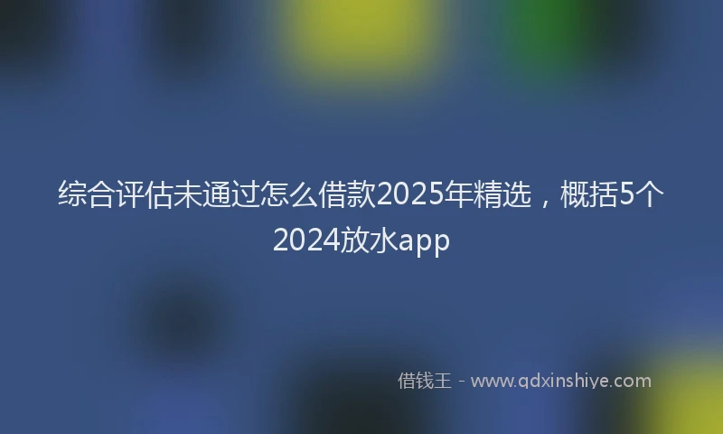 综合评估未通过怎么借款2025年精选，概括5个2024放水app