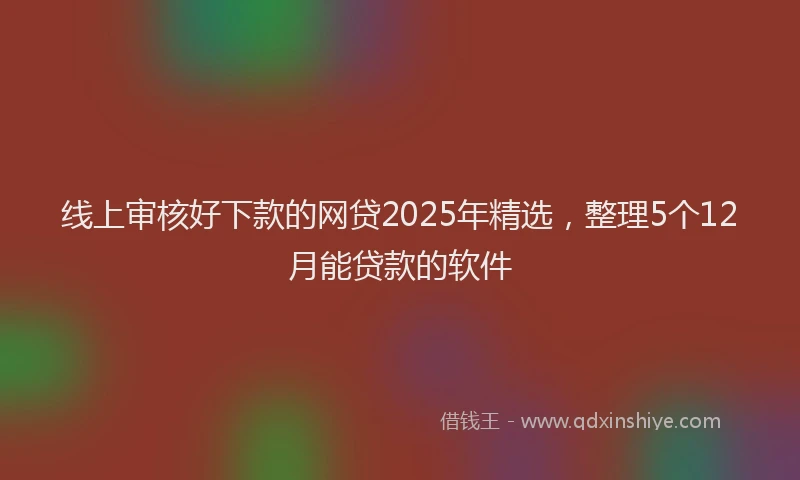 线上审核好下款的网贷2025年精选，整理5个12月能贷款的软件