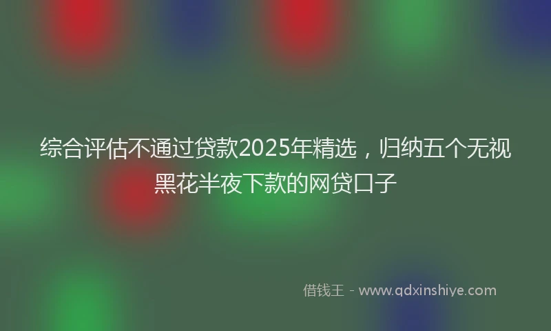 综合评估不通过贷款2025年精选，归纳五个无视黑花半夜下款的网贷口子