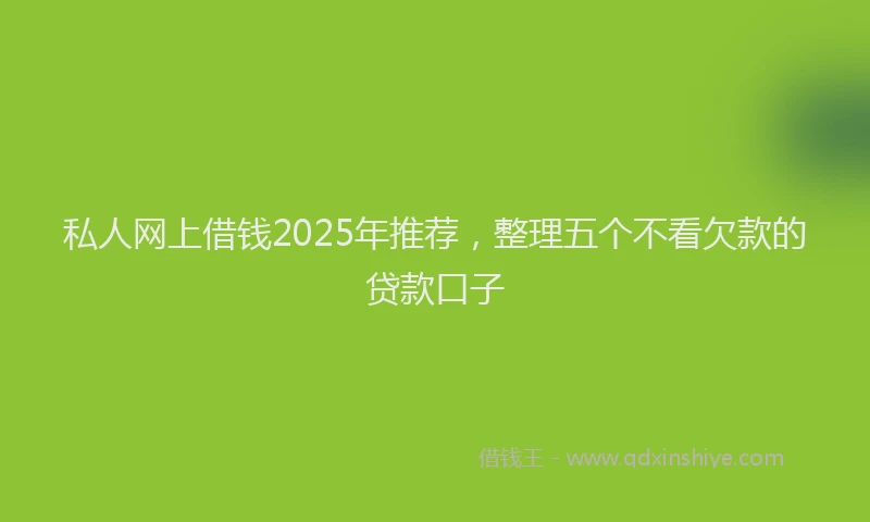私人网上借钱2025年推荐，整理五个不看欠款的贷款口子