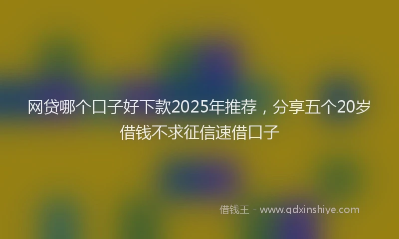 网贷哪个口子好下款2025年推荐，分享五个20岁借钱不求征信速借口子
