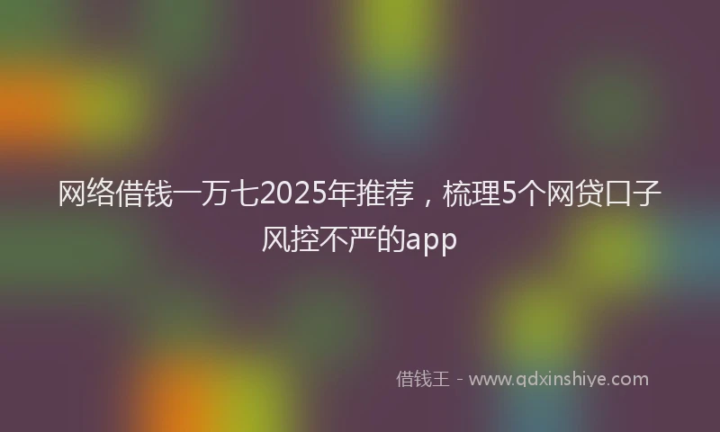 网络借钱一万七2025年推荐，梳理5个网贷口子风控不严的app