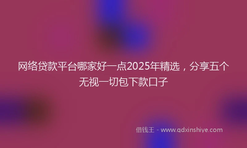 网络贷款平台哪家好一点2025年精选，分享五个无视一切包下款口子