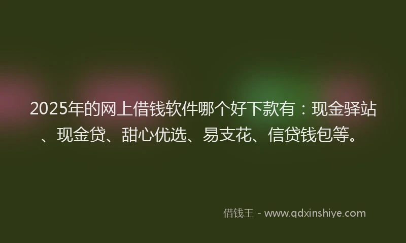 2025年的网上借钱软件哪个好下款有：现金驿站、现金贷、甜心优选、易支花、信贷钱包等。