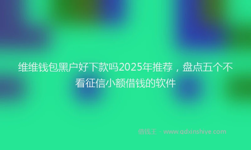 维维钱包黑户好下款吗2025年推荐，盘点五个不看征信小额借钱的软件
