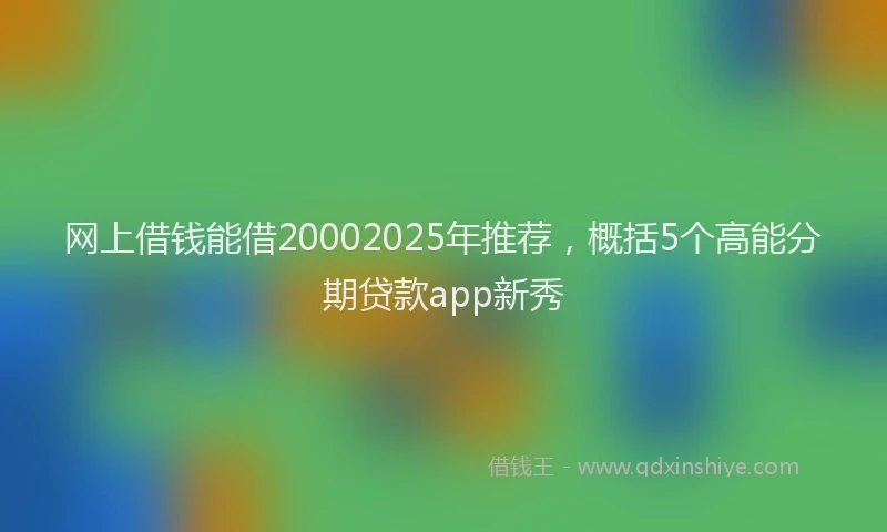 网上借钱能借20002025年推荐，概括5个高能分期贷款app新秀