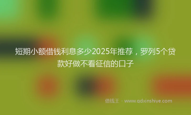 短期小额借钱利息多少2025年推荐，罗列5个贷款好做不看征信的口子