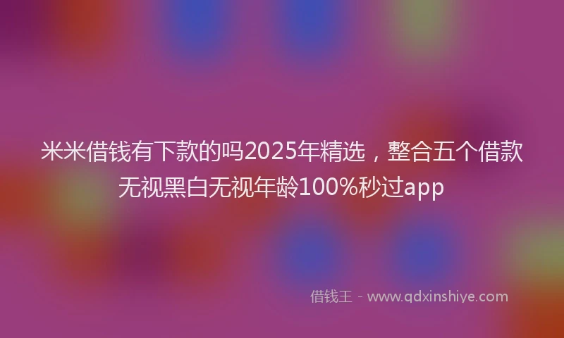 米米借钱有下款的吗2025年精选，整合五个借款无视黑白无视年龄100%秒过app
