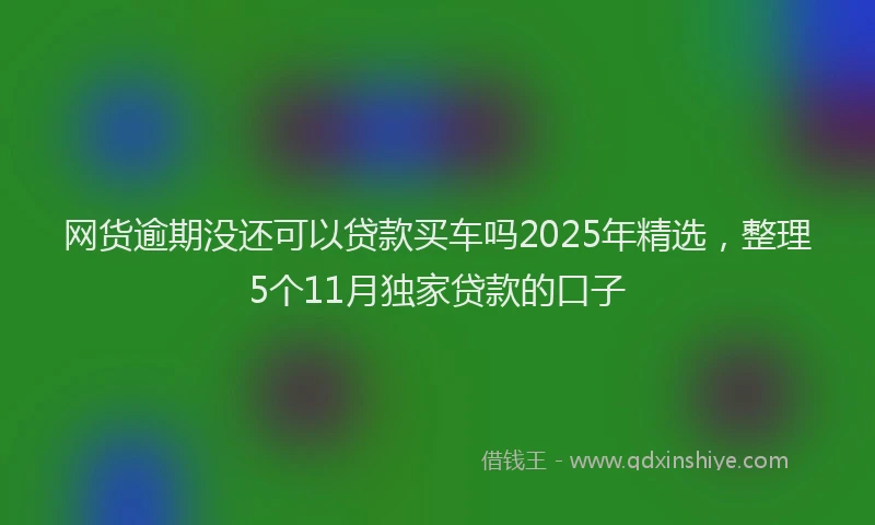 网货逾期没还可以贷款买车吗2025年精选，整理5个11月独家贷款的口子