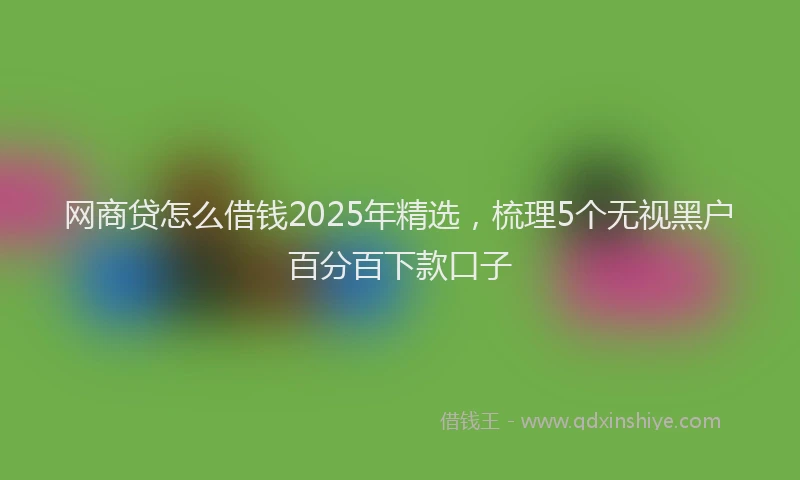 网商贷怎么借钱2025年精选，梳理5个无视黑户百分百下款口子