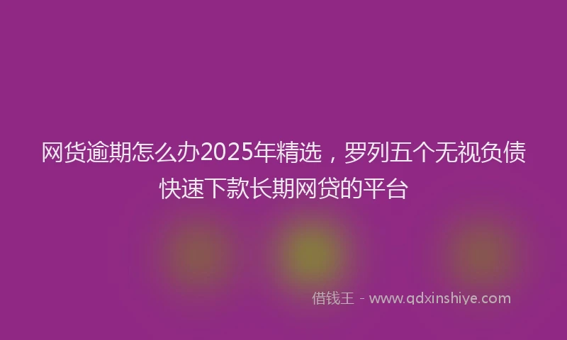 网货逾期怎么办2025年精选，罗列五个无视负债快速下款长期网贷的平台