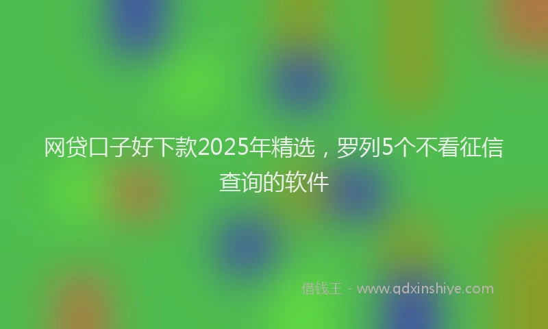 网贷口子好下款2025年精选，罗列5个不看征信查询的软件