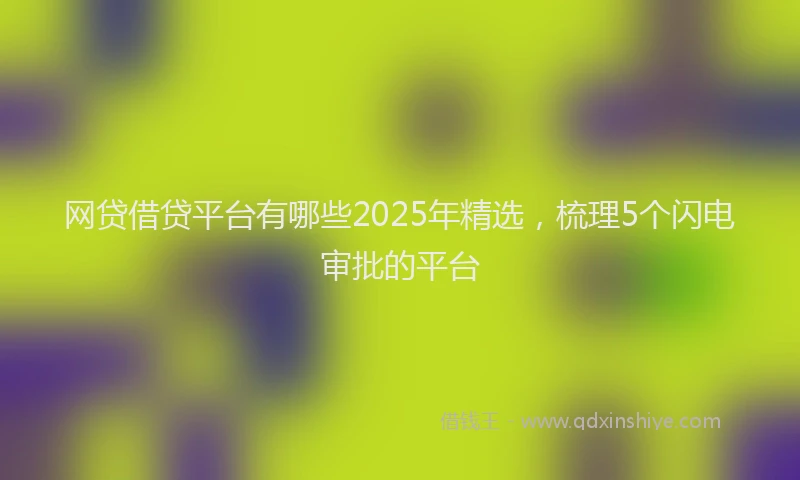 网贷借贷平台有哪些2025年精选，梳理5个闪电审批的平台