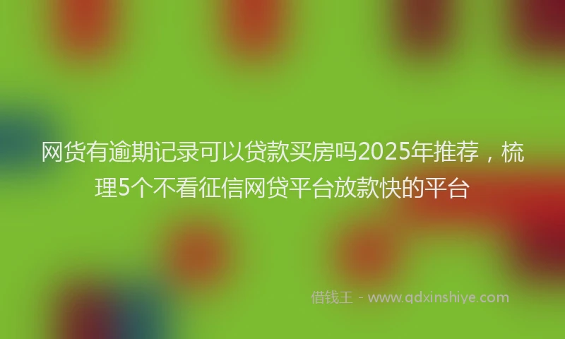 网货有逾期记录可以贷款买房吗2025年推荐，梳理5个不看征信网贷平台放款快的平台