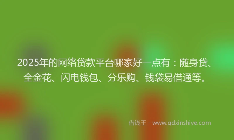2025年的网络贷款平台哪家好一点有：随身贷、全金花、闪电钱包、分乐购、钱袋易借通等。