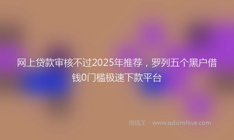 网上贷款审核不过2025年推荐，罗列五个黑户借钱0门槛极速下款平台