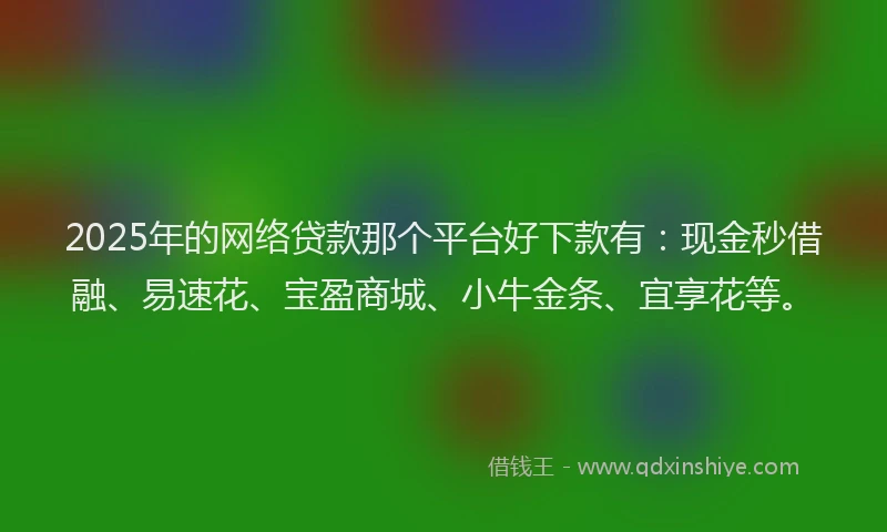 2025年的网络贷款那个平台好下款有：现金秒借融、易速花、宝盈商城、小牛金条、宜享花等。