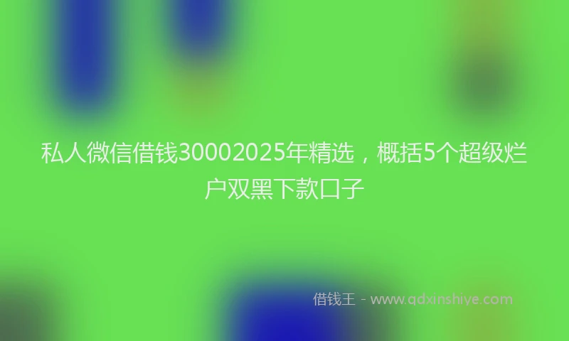 私人微信借钱30002025年精选，概括5个超级烂户双黑下款口子