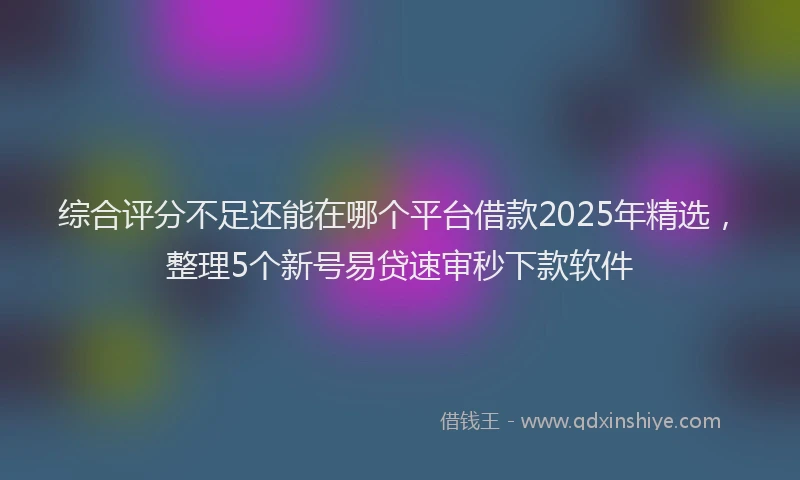 综合评分不足还能在哪个平台借款2025年精选，整理5个新号易贷速审秒下款软件