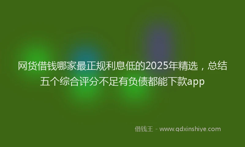 网货借钱哪家最正规利息低的2025年精选，总结五个综合评分不足有负债都能下款app