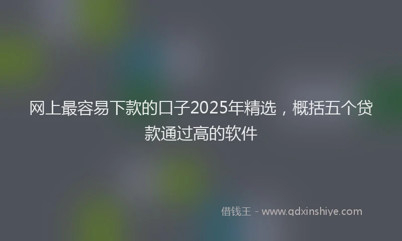 网上最容易下款的口子2025年精选，概括五个贷款通过高的软件