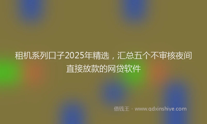 租机系列口子2025年精选，汇总五个不审核夜间直接放款的网贷软件