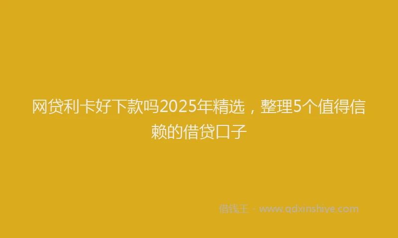 网贷利卡好下款吗2025年精选，整理5个值得信赖的借贷口子