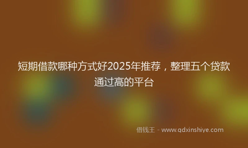 短期借款哪种方式好2025年推荐，整理五个贷款通过高的平台