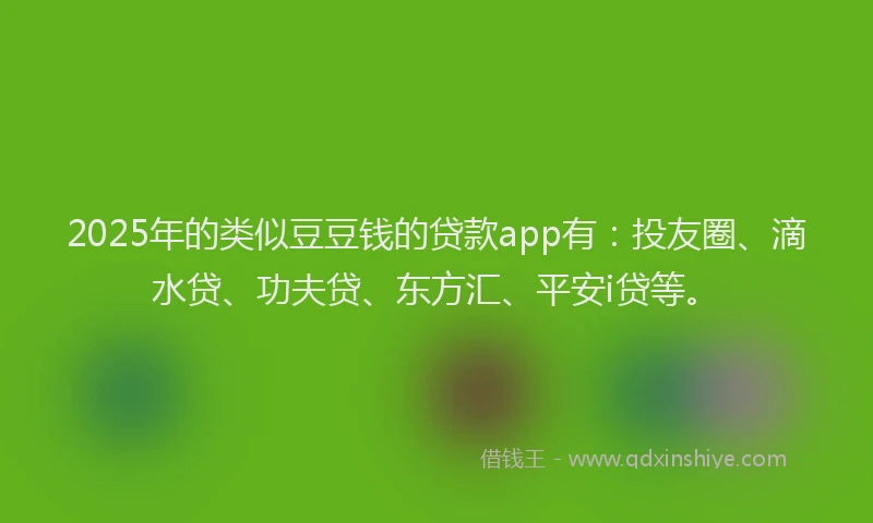 2025年的类似豆豆钱的贷款app有：投友圈、滴水贷、功夫贷、东方汇、平安i贷等。