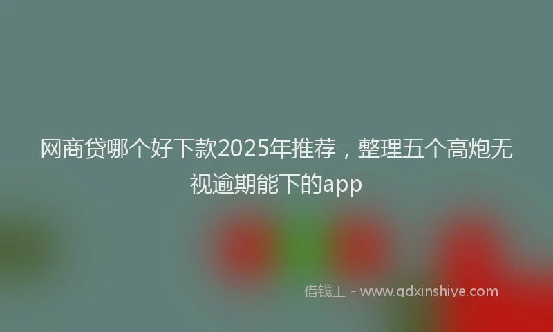 网商贷哪个好下款2025年推荐，整理五个高炮无视逾期能下的app