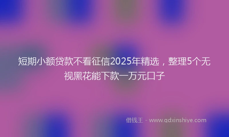 短期小额贷款不看征信2025年精选，整理5个无视黑花能下款一万元口子